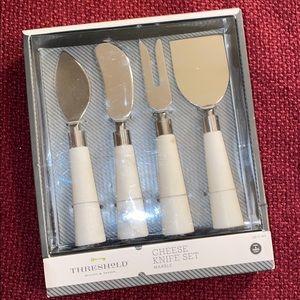NEW Threshold Marble 4 Piece Cheese Knife Set